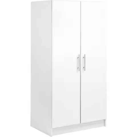 Armoir, Elite 32"W x 65"H x 24.5"D White Wardrobe Closet & Cabinet - Functional Clothes Storage with