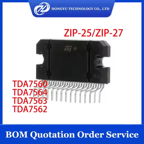 TDA7560 TDA7564 TDA7563 TDA7562 TDA7560A IC AMP AB QUAD 80W/72W/60W 25FLEXIWATT In Stock ZIP-25/ZIP-