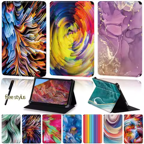 Universal Tablet Stand Cover for 8" /8.4" /10" /10.8" Huawei MediaPad M1/M2/M3/M5/M6 Watercolor Patt
