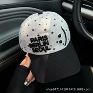 Korean Blogger Spring Summer Peaked Cap Female Cute Smiley Face Symbol Star Polka Dot Baseball Cap S
