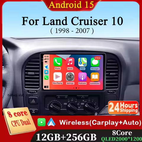 Android 15 For Toyota Land Cruiser 10 J100 100 1998 - 2007 Carplay Auto 2K Screen Car Radio Multimed