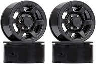 WONFAST 4Pcs Plastic 1.55" Beadlock Wheel Rim Compatible with 1/10 RC Crawler Car Axial 90069 D90 TF2 Tamiya CC01 LC70 MST JIMNY (Black)