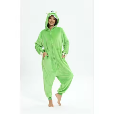 Zipper Pig Onesies Pajama Couple Anime Kigurumis Halloween Outfit Winter Homewear Allien Unisex Cosp