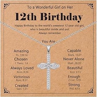 12th/13th/14th/15th/16th Birthday Gifts for Girls Cross Necklace Teen Girls Birthday Ideas for Her