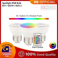 H2 RGB Spotlight Bulbs GU5.3 / GU10 Dimmable Color Changing Magic LED Bulb 5W RGB Led Lamp Spotlight