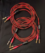 QINCROWN 2ⅹ2.5mm² Speaker Cable  單晶銅喇叭線 24股純銅 hifi音響發燒級線+純銅插頭(2條/每條2米/長)
