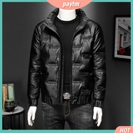 PTM Male Down Cotton Jacket Shiny Down Jacket Stylish Men's Down Jacket for Winter Warm and Trendy Outerwear for Southeast Asian Men