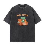 Sick Seven 67 Halloween Costume Fun Wordplay Design T-Shirt Y2k Six Seven Joke Sarcastic Saying Wash