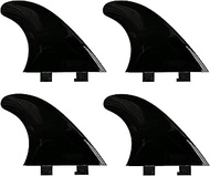 saruSURF 4.5" Flexy Tip Fin Stabilizer for shortboard to SUP, Minimum Flex for River and Surf 2 Tab Mini Box + FCS Compatible (Black, Quad (All 4 are 50/50 foil))