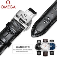 2024﹉❃ CAI-时尚27 for-/Omega leather strap original butterfly flying for-/Omega for-/Omega Seamaster Speedmaster 20 men's and women's watch with butterfly buckle