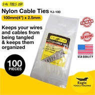 S-Ks Tools USA Heavy Duty Nylon Cable Ties YJ-100 100mm x 2.5 mm 100 pieces (4 inches) | nylon cable