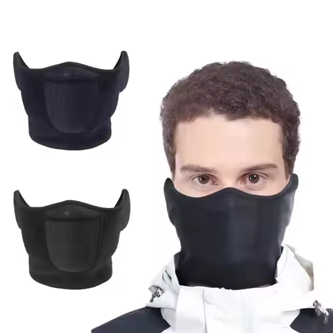 Winter Balaclava Fleece Warmer Motorcycle Face Mask Breathable Half Ski Mask Scarf Motorbike Cycling