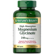 Generic Nature s-Bounty Magnesium Glycinate 240mg High Absorption 180 Capsules Bundle | Supports Mus