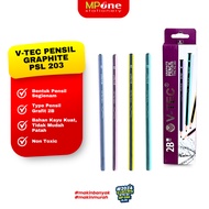 (1 BOX) V-Tec Graphite Wood Pencil 2B PSL-203/ Exam Pencil 2B Contents 12 Pcs V-Tec