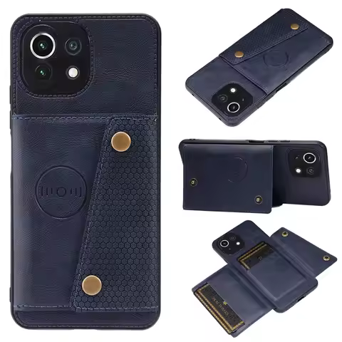 Mi 11 Lite Case Luxury Leather Wallet Car Magnetic Holder Card Slot Cover For Xiaomi Mi 11 Lite Mi11