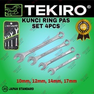 ($) TEKIRO Kunci Ring Pas Set 4pcs 10mm 12mm 14mm 17mm Ringpas