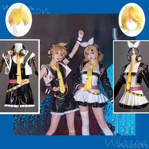 Anime Rinn Lenn Game Muse Dash Cosplay Costume Uniform Jacket Skirt Wig Set Halloween Party Role Pla