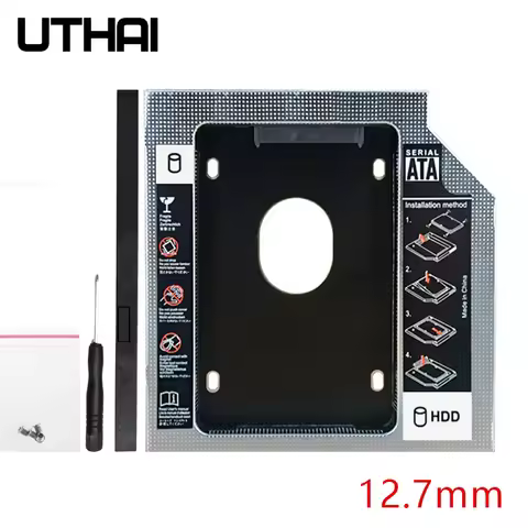 DW127S 12.7mm Aluminum HDD Caddy for Laptop - SATA 3.0 Hard Disk Drive Enclosure 2.5 SSD Adapter DVD