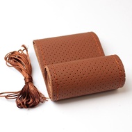 Sarung stereng kereta, universal untuk semua musim, sarung stereng kulit jahitan tangan anti-gelinci