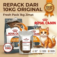 Royal Canin Cat Food Hair And Skin 1kg Repack, Makanan Kucing Dewasa, Bulu Cantik Kulit Sihat Premiu