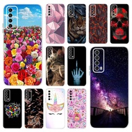 Phone Case Huawei Y7A 2020 P Smart 2021 Fashion Flower Star Soft Back Cover Huawei Y7a Y 7a PSmart 2