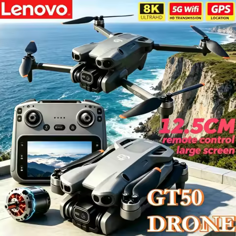 Lenovo GT50 8K 4K Drone 4.3'' Screen Remote Control EIS GPS Foldable Quadcopter Lightweight Beginner