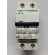 Schneider Acti9  iC60N MCB 2P 16A 6kA (A9F74216)