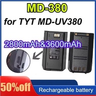 RT3S Walkie Talkie Li-ion Battery for TYT MD-UV380 with/without Type-C 3600mAh& 2800mAh, Compatible 