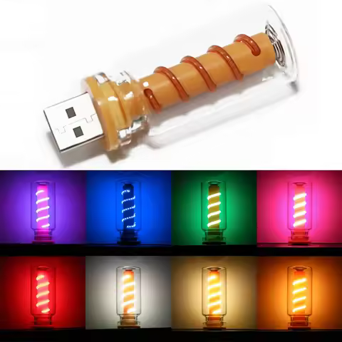Car USB LED spiral Filament Touch Dimming Bulb 5V Retro LED Bulbs 1W Night Light Camping Incandescen