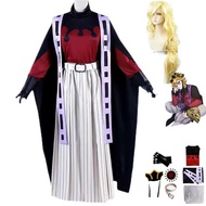 Anime Douma Cosplay Costume Long Sleeve Top Hat Black Clothing Set Adult Men Carnival Halloween