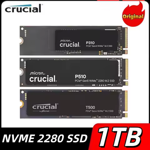 Crucial 1TB PCIe Gen4 NVME 2280 M.2 SSD Internal Hard Drive P310 P510 TLC NAND For Gamers Creatives 