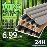 Fluted Wall Panel Deco Bilik  Hiasan Dinding Rumah  PVC/WPC Panel Kayu Ruang Tamu Moden Bilik Tidur 