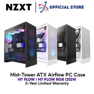 NZXT H7 FLOW ( 2024 ) / H7 FLOW RGB ( 2024 ) Mid-Tower ATX Airflow PC CASE / CASING - Black / White