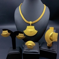 Dubai Local Gold Jewelry Indian Jewelry Set Women Necklace Earrings Ring Bracelet Four-Piece Jewelry
