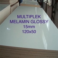 Triplek/Multiplek melamin putih glossy 15mm 120x50 cm, melamin plywood