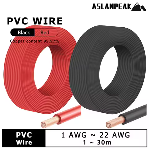 Black Copper wire Red Copper Cable Soft PVC Electric Extension cable Speaker Audio LED Electrical wi