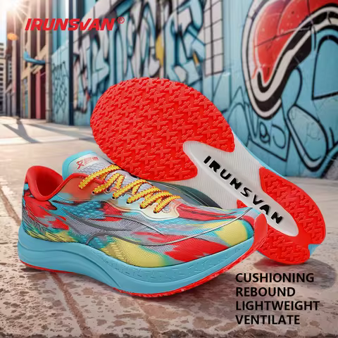 IRUNSVAN Men's sports running shoes with shock-absorbing and anti slip mesh comfortable and shock-ab