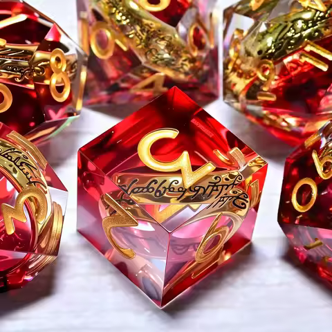 DND Resin Dice 7-Piece Set for Dungeons and Dragons DND 5e RPG Gift, Board Game Tabletop Role Playin