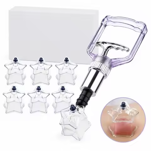 6 Pcs Love Heart Shape Plastic Vacuum Suction Cupping Cups Portable Hijama Cupping Massage Tools Vac
