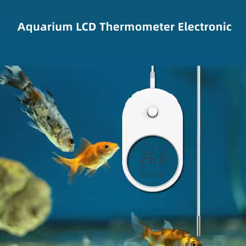 Aquarium Thermometer Electronic LCD Digital Fish Tank Temperature Measurement Fish Tank Temp Meter w