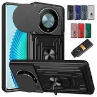 Case For Huawei Honor Magic 5 Pro 5G X9A X9B 90 5 6 Lite 90 Card Holder Slide Camera Ring Stand Armo