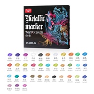 12/24/36 Colors Sketch Markers Acrylic Marker Soft Brush Tip&Flat Tip Metallic Marker Pens Stone Roc