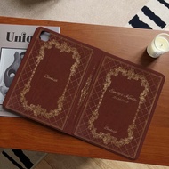 24 Hours iPad Case Library Pattern Gen12 Air8 air7 Vintage Style gen11Case With Pen Holder