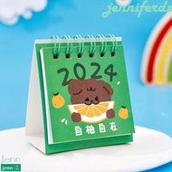 JENNIFERDZ 2024 Calendar, Agenda Organizer Mini Fruit Text Calendar, Creative Fruit Cute Schedule Planner Mini Desktop Calendar Desk Check-in