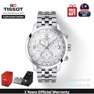 [Official Warranty] Tissot T114.417.11.037.00 Men's PRC 200 Chronograph White Dial Stainless Steel Strap Watch T1144171103700 (watch for men / watch men / tissot watch for men / tissot watch / men watch)