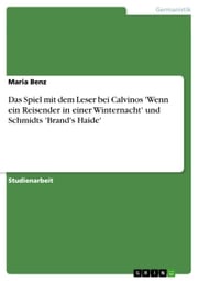 Das Spiel mit dem Leser bei Calvinos 'Wenn ein Reisender in einer Winternacht' und Schmidts 'Brand's Haide' Maria Benz