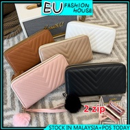 WALLET LONG (2 ZIP) DOUBLE ZIP PURSES EU FASHION HOUSE 1020