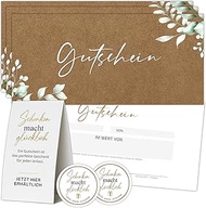 50 blank vouchers to fill in yourself, including stand and stickers, for various companies such as h