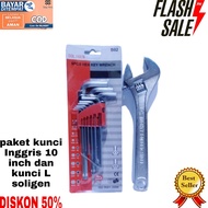 kunci inggris 10 inch kunci inggris serba guna paket kunci inggris dan kunci l soligen paket kunci l