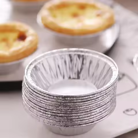 100pcs Baking Mold Cookie Muffin Egg Tart Mold Fresh Disposable Good Tin Foil Cake Cup Round Aluminu